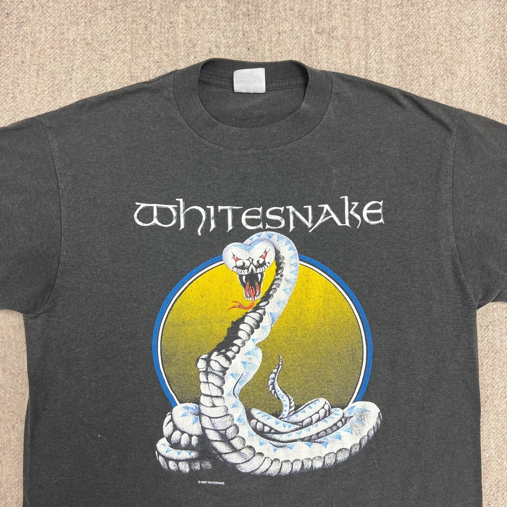 Vintage Whitesnake Shirt Mens Medium Black 1987 Tour - Picture 2 of 11
